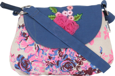 

Pickpocket Women Casual Blue Canvas Sling Bag
