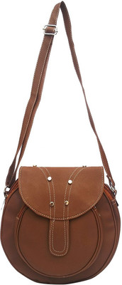 

Rapidcostore Girls Casual Tan Leatherette Sling Bag