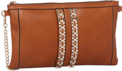 

Addons Women Evening/Party Tan PU Sling Bag