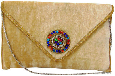 

Estoss Women Casual Gold Velvet, Silk Sling Bag