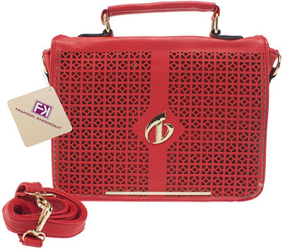 

Fashion Knockout Women Casual Red PU Sling Bag