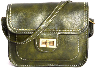 

Bags Craze Women Casual Green PU Sling Bag