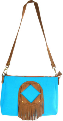 

Mankha Women Evening/Party Blue Canvas Sling Bag