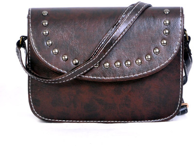

Frosty Fashion Women Casual Brown PU Sling Bag