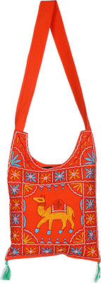 

Rajrang Women Casual Orange Cotton Sling Bag