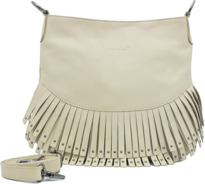 

Cecille Women Casual White Genuine Leather Sling Bag