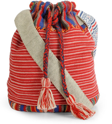 

The House of Tara Women Casual Red Cotton Sling Bag