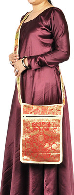 Lal Haveli Women Casual Beige Silk Sling Bag