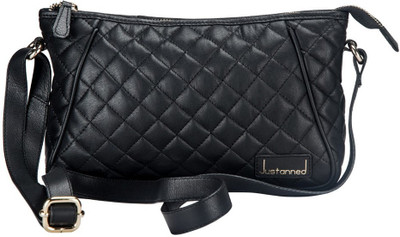 

Justanned Women Casual Black Genuine Leather Sling Bag