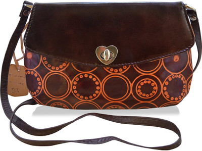 

Arpera Women Casual Brown Genuine Leather Sling Bag