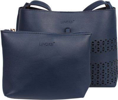 

Luvoksi Women Blue Leatherette Sling Bag