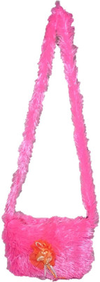 

Addyz Girls Casual Pink Velvet Sling Bag