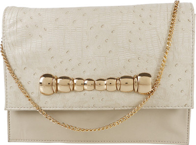 

Berrypeckers Women Evening/Party Beige PU Sling Bag