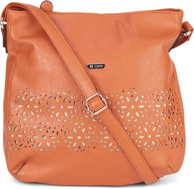 

Lavie Women Casual Orange Leatherette Sling Bag