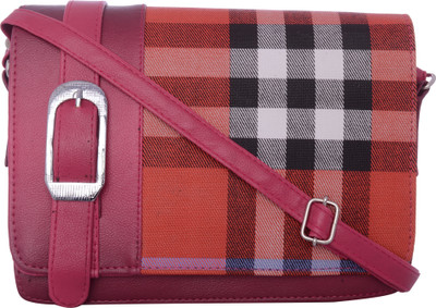 

Exotique Women Casual Pink Leatherette Sling Bag
