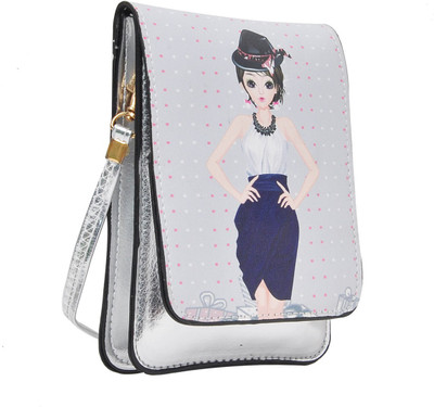 

Hawai Women Evening/Party Silver, Grey PU Sling Bag, Grey;silver