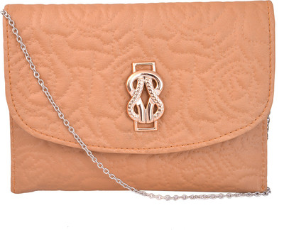 

Skyways Women Evening/Party Tan Leatherette Sling Bag