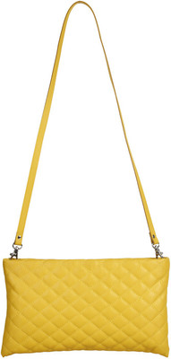Anekaant Women Casual Yellow PU Sling Bag