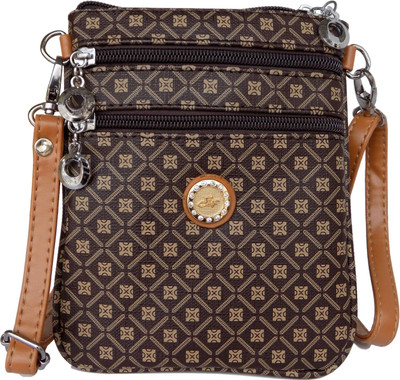 

Czar Enterprises Women Casual Brown Leatherette Sling Bag