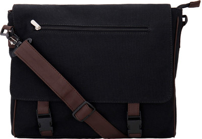 

Purseus Women Formal Black Canvas Sling Bag