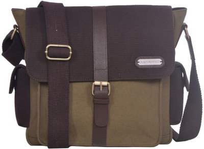 

Justanned Men Casual Brown Canvas Sling Bag