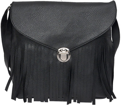 

Hawai Women Casual Black PU Sling Bag