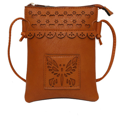 

Hawai Women Evening/Party Brown PU Sling Bag