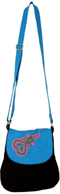 

Bag Factory Women Casual Black Canvas Sling Bag
