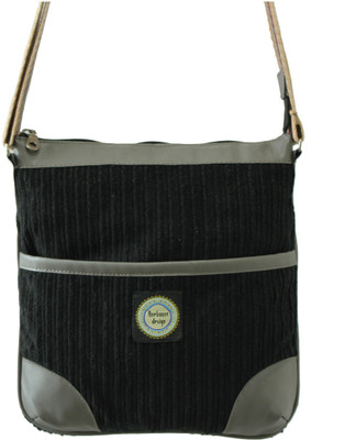 

Anekaant Women Casual Black Cotton, PU Sling Bag