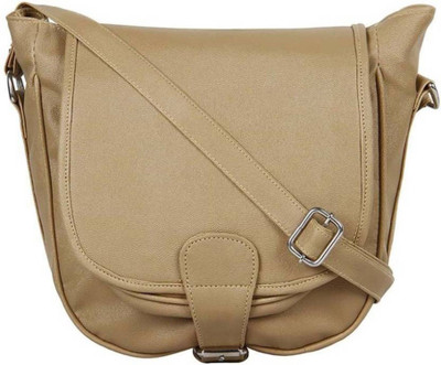 

baberwal enterprises Girls Casual Beige Leatherette Sling Bag
