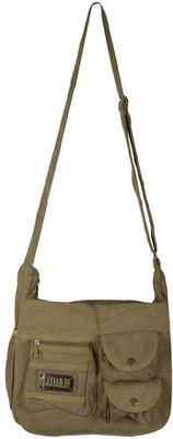 

Ludan Men Casual Beige Canvas Sling Bag