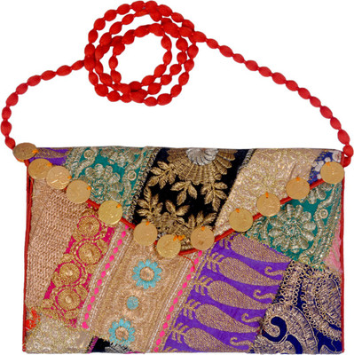 

Shopolics Girls Evening/Party Multicolor Cotton Shoulder Bag