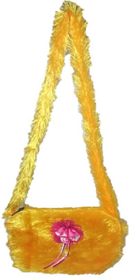 

Addyz Girls Casual Yellow Velvet Sling Bag