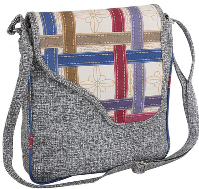

Sukkhi Women Casual Grey PU Sling Bag
