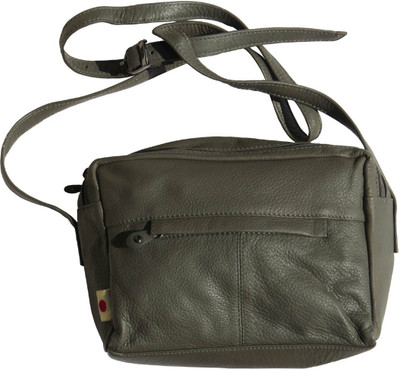 

Bhoomija Women Casual Grey Genuine Leather Sling Bag