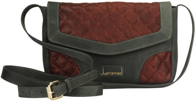 

Justanned Women Casual Grey Genuine Leather Sling Bag