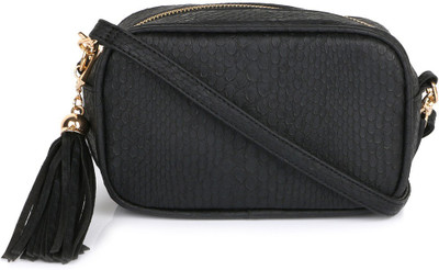 

Cappuccino Women Casual Black Leatherette Sling Bag