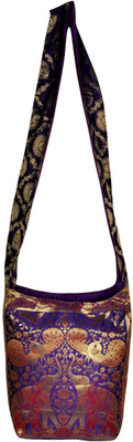 

Lal Haveli Women Casual Purple Silk Sling Bag