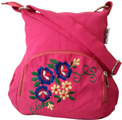 

Fly Angels Women Casual Pink Canvas Sling Bag