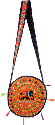 

Rajrang Women Casual Orange Cotton Sling Bag