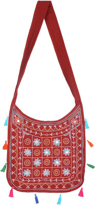 

Rajrang Women Casual Red Cotton Sling Bag