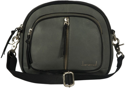 

Justanned Women Casual Grey Genuine Leather Sling Bag
