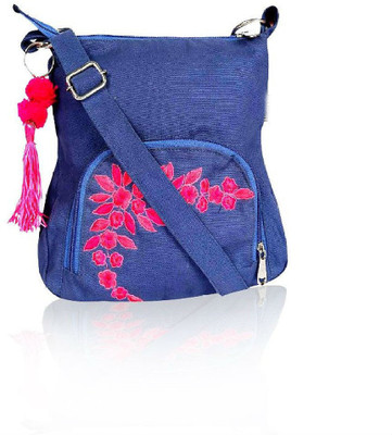 

Shrih Women Casual Blue Canvas Sling Bag