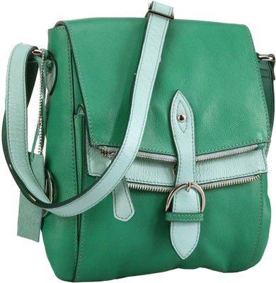 

Phive Rivers Women Casual Green Genuine Leather Sling Bag
