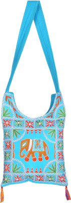 

Rajrang Women Casual Blue Cotton Sling Bag