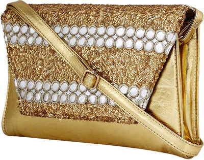 

Mastani Women Evening/Party Gold PU Sling Bag