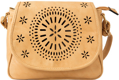 

Young & Forever Women Casual Khaki PU Sling Bag