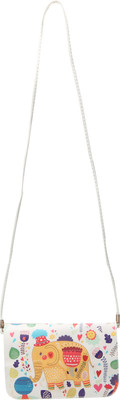 

FabSeasons Women Casual White PU Sling Bag