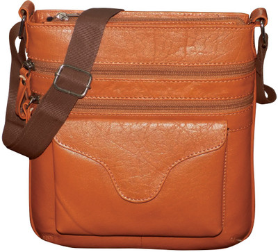 

Style 98 Men & Women Casual Tan Genuine Leather Messenger Bag