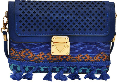

Hawai Women Evening/Party Blue PU Sling Bag